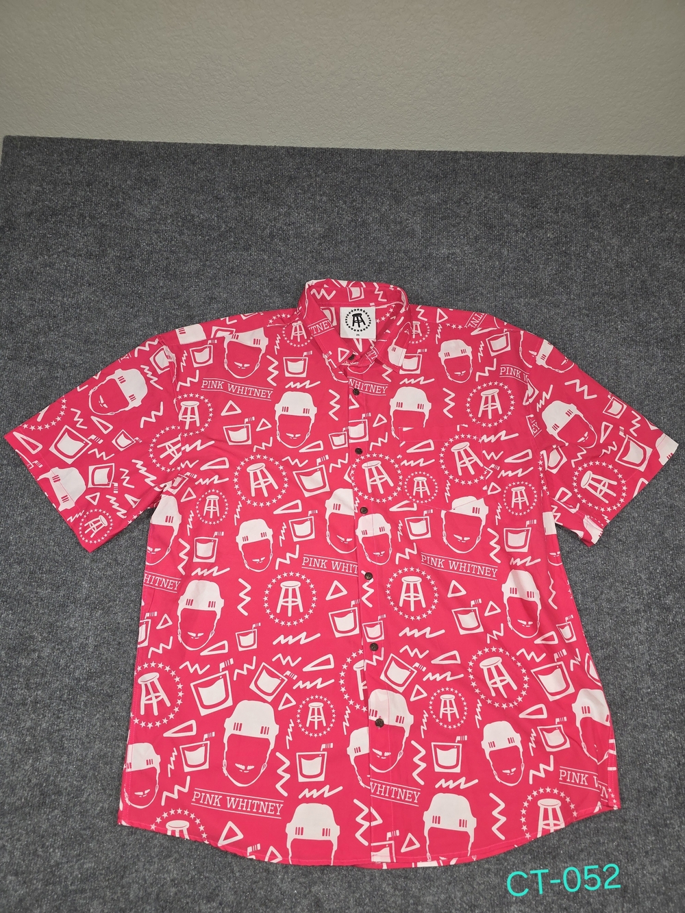 Pink Whitney Logo Short-Sleeve Button-Down Shirt